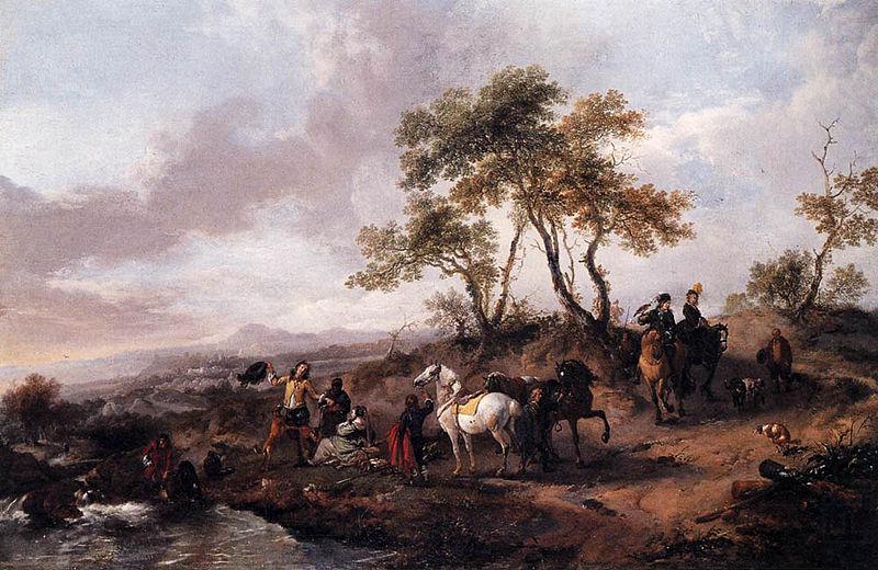 Philips Wouwerman Halt of the Hunting Party china oil painting image
